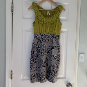 Maeve chartreuse and purple sleeveless dress